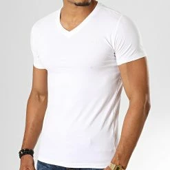 Vente flash 🌟 Tee 👕 Shirt Col V Tawax Blanc de Teddy Smith ✨