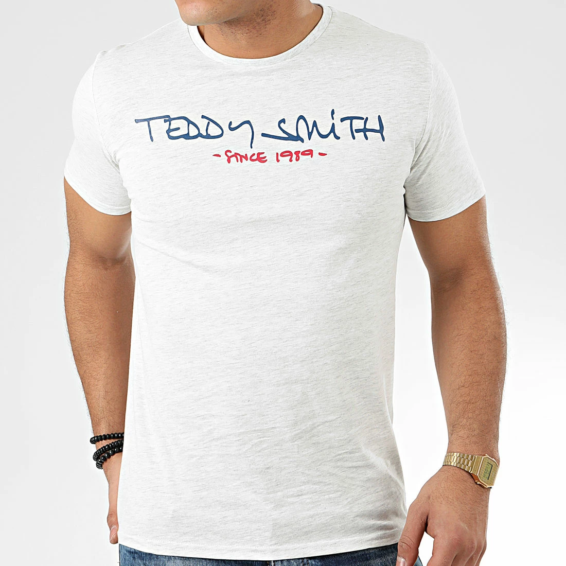 Meilleure affaire ❤️ Tee 👚 Shirt Ticlass Basic Gris Clair Chiné de Teddy Smith ⭐ 5 Meilleure affaire ❤️ Tee 👚 Shirt Ticlass Basic Gris Clair Chiné de Teddy Smith ⭐ – Image 3