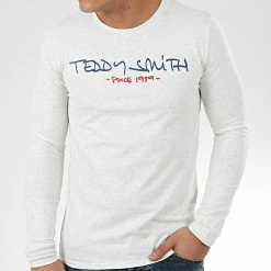 Coupon 😀 Tee 👕 Shirt Manches Longues Class Basic Gris Clair Chiné de Teddy Smith 😉 -Teddy Smith Soldes 2023 teddy smith 206644 11014748D 267 20191216T143341 03