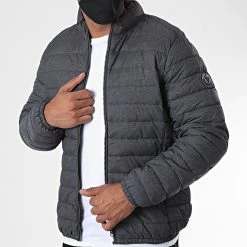 Grosses soldes 🎉 Doudoune Capuche Blight Gris Anthracite Chiné de Teddy Smith 😍