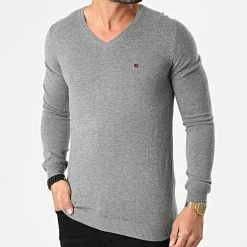 Bon marché ⭐ Pull Col V Poki Gris Chiné Foncé de Teddy Smith ⭐ -Teddy Smith Soldes 2023 teddy smith 244459 11515288D 149 20201215T144542 03