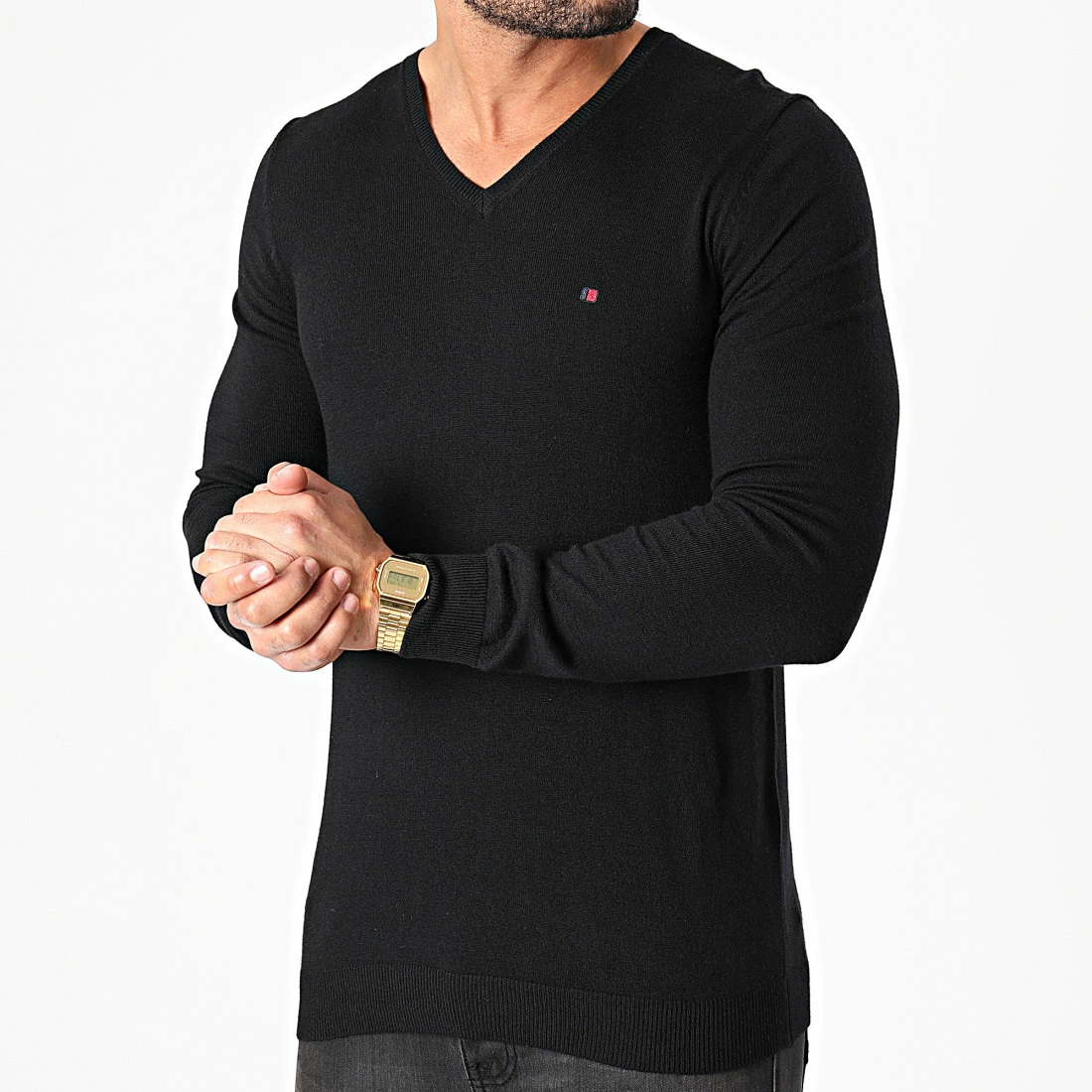 Grosses soldes 🔔 Pull Col V Poki Noir de Teddy Smith 🥰 5 Grosses soldes 🔔 Pull Col V Poki Noir de Teddy Smith 🥰 – Image 3