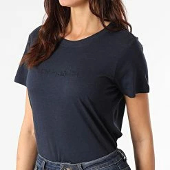 Bon marché ✔️ Tee 👚 Shirt Femme Ticia Bleu Marine de Teddy Smith ⌛