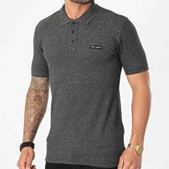 Meilleure vente 🎁 Polo Manches Courtes Nark Gris Anthracite Chiné de Teddy Smith 🤩