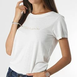 Coupon 👍 Tee 👕 Shirt Femme Ticia 2 Blanc Doré de Teddy Smith 🎉