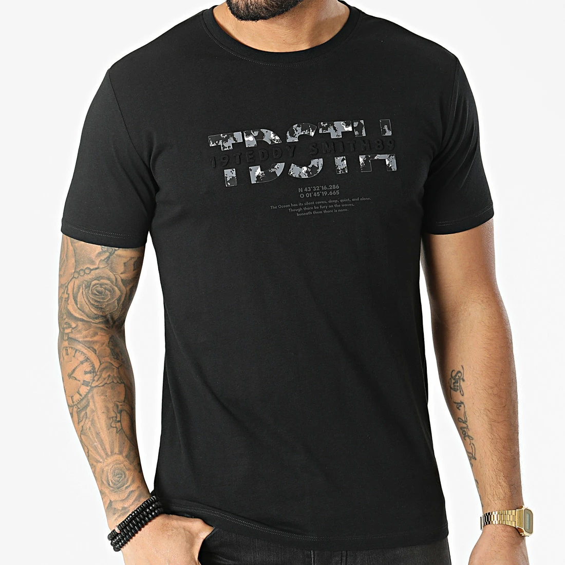 Grosses soldes 💯 Tee 👕 Shirt Altino 11015721D Noir de Teddy Smith 🌟 5 Grosses soldes 💯 Tee 👕 Shirt Altino 11015721D Noir de Teddy Smith 🌟 – Image 3