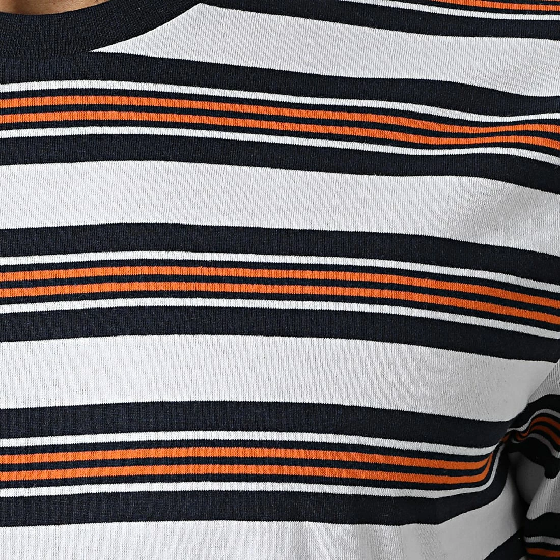 Vente flash 🧨 Tee 👕 Shirt A Rayures Eton Blanc Bleu Marine Orange de Teddy Smith 🔔 4 Vente flash 🧨 Tee 👕 Shirt A Rayures Eton Blanc Bleu Marine Orange de Teddy Smith 🔔 – Image 2