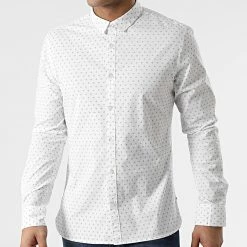 Coupon 😍 Chemise Manches Longues Carton 10714512D Blanc de Teddy Smith 😉