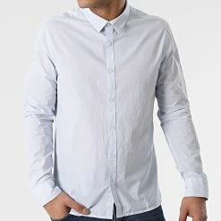 Budget 💯 Chemise Manches Longues Carton 10711547D Bleu Clair de Teddy Smith 👍 -Teddy Smith Soldes 2023 teddy smith 298295 10711547D 202W1 20220117T121143 03