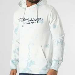 Acheter 🔔 Sweat Capuche Tie Dye Siclass Bleu Clair Blanc de Teddy Smith 🤩