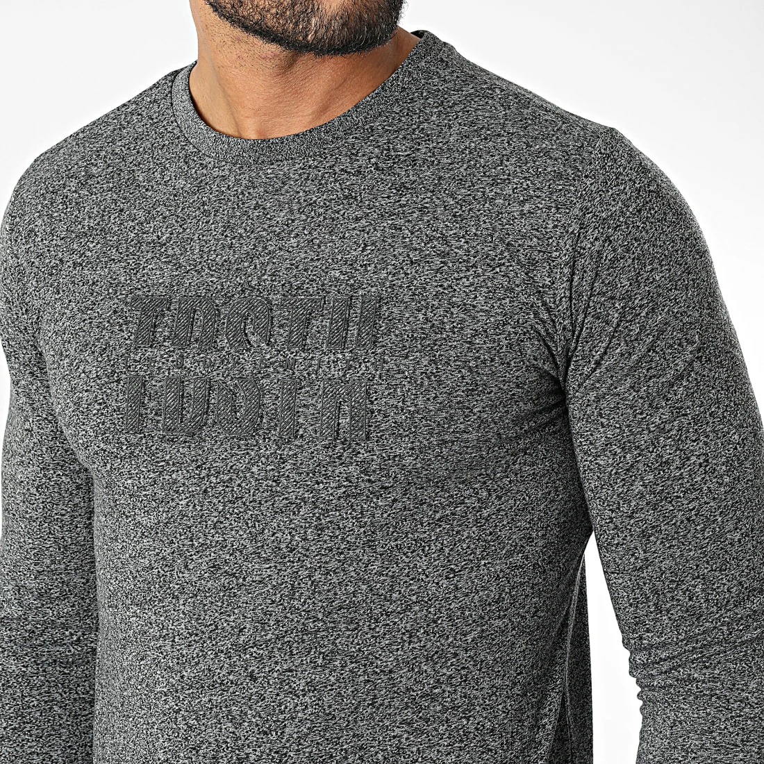 Meilleure affaire 💯 Tee 👕 Shirt Manches Longues Javen Gris Anthracite Chiné de Teddy Smith 🔔 4 Meilleure affaire 💯 Tee 👕 Shirt Manches Longues Javen Gris Anthracite Chiné de Teddy Smith 🔔 – Image 2