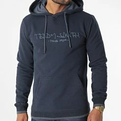 Le moins cher 👏 Sweat Capuche Siclass 10813636D Bleu Marine de Teddy Smith ✨