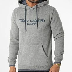 Bon marché 🔔 Sweat Capuche Siclass 10813636D Gris Chiné de Teddy Smith 🧨