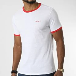 Le moins cher 👍 Tee 👚 Shirt The Tee Blanc Rouge de Teddy Smith 🎁
