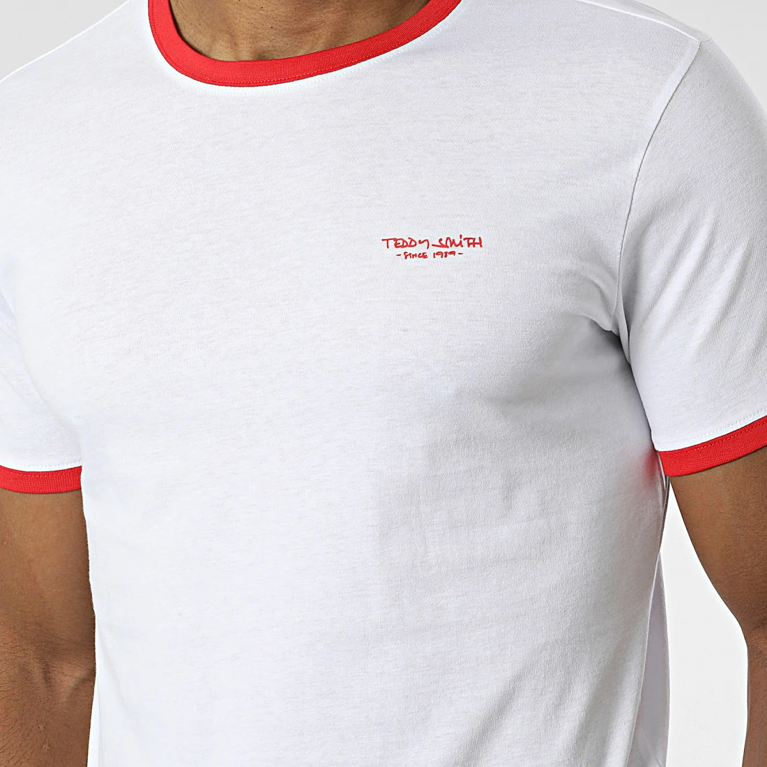 Le moins cher 👍 Tee 👚 Shirt The Tee Blanc Rouge de Teddy Smith 🎁 4 Le moins cher 👍 Tee 👚 Shirt The Tee Blanc Rouge de Teddy Smith 🎁 – Image 2