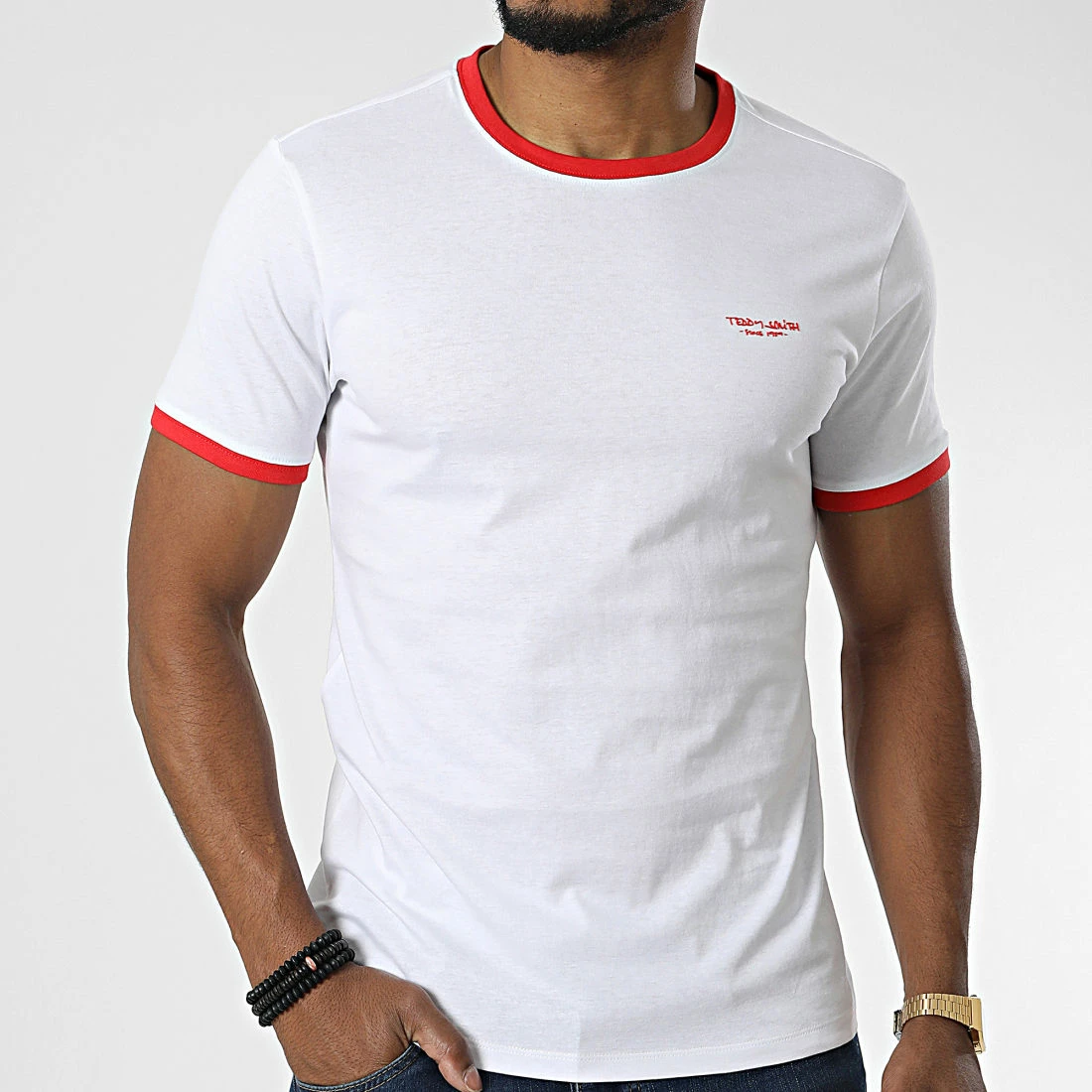 Le moins cher 👍 Tee 👚 Shirt The Tee Blanc Rouge de Teddy Smith 🎁 5 Le moins cher 👍 Tee 👚 Shirt The Tee Blanc Rouge de Teddy Smith 🎁 – Image 3