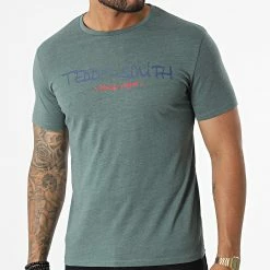 De gros 👏 Tee 👚 Shirt Ticlass Basic Vert Foncé Chiné de Teddy Smith ✔️