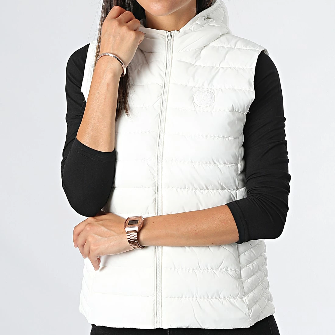 Nouveau 🔔 Doudoune Sans Manches Capuche Femme Terry 2 Blanc de Teddy Smith 🎁 3 Nouveau 🔔 Doudoune Sans Manches Capuche Femme Terry 2 Blanc de Teddy Smith 🎁