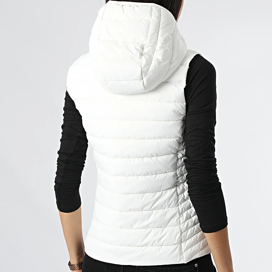 Nouveau 🔔 Doudoune Sans Manches Capuche Femme Terry 2 Blanc de Teddy Smith 🎁 6 Nouveau 🔔 Doudoune Sans Manches Capuche Femme Terry 2 Blanc de Teddy Smith 🎁 – Image 4