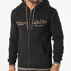 Teddy Smith Soldes 2023 14 Acheter 👏 Sweat Zippé Capuche Giclass 10913638D Noir de Teddy Smith 🎁