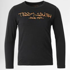 Offres 👍 Tee 👕 Shirt Manches Longues Enfant Ticlass 3 Noir de Teddy Smith 🎁