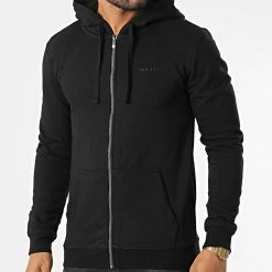 De gros ❤️ Sweat Zippé Capuche Narky Noir de Teddy Smith ✔️