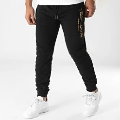 Budget 🎉 Pantalon Jogging 10115354D Noir Doré de Teddy Smith 🎉