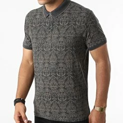 Promo ❤️ Polo Manches Courtes Pasy 2 Gris Anthracite Marron de Teddy Smith 😉