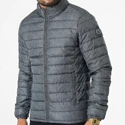 Promo ✨ Doudoune Blight Gris Anthracite Chiné de Teddy Smith 👍