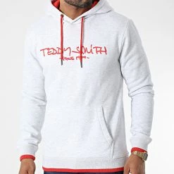 Remise 🔔 Sweat Capuche Siclass 10813636D Gris Chiné de Teddy Smith 🧨