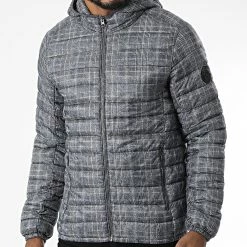 Teddy Smith Soldes 2023 40 Acheter 🎉 Doudoune Capuche A Carreaux Blighter Gris Anthracite de Teddy Smith 🛒