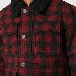 Offres 🤩 Veste A Carreaux Col Fourrure Greger Bordeaux de Teddy Smith 🌟 -Teddy Smith Soldes 2023 teddy smith 343090 12016080D 778B 20221013T152107 02