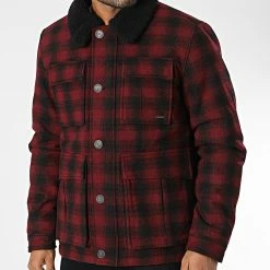 Offres 🤩 Veste A Carreaux Col Fourrure Greger Bordeaux de Teddy Smith 🌟 -Teddy Smith Soldes 2023 teddy smith 343090 12016080D 778B 20221013T152108 03