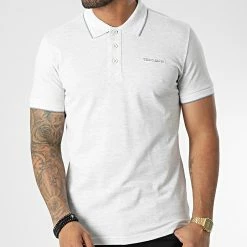 Nouveau 👍 Polo Manches Courtes Pasian Gris Clair Chiné de Teddy Smith 👍