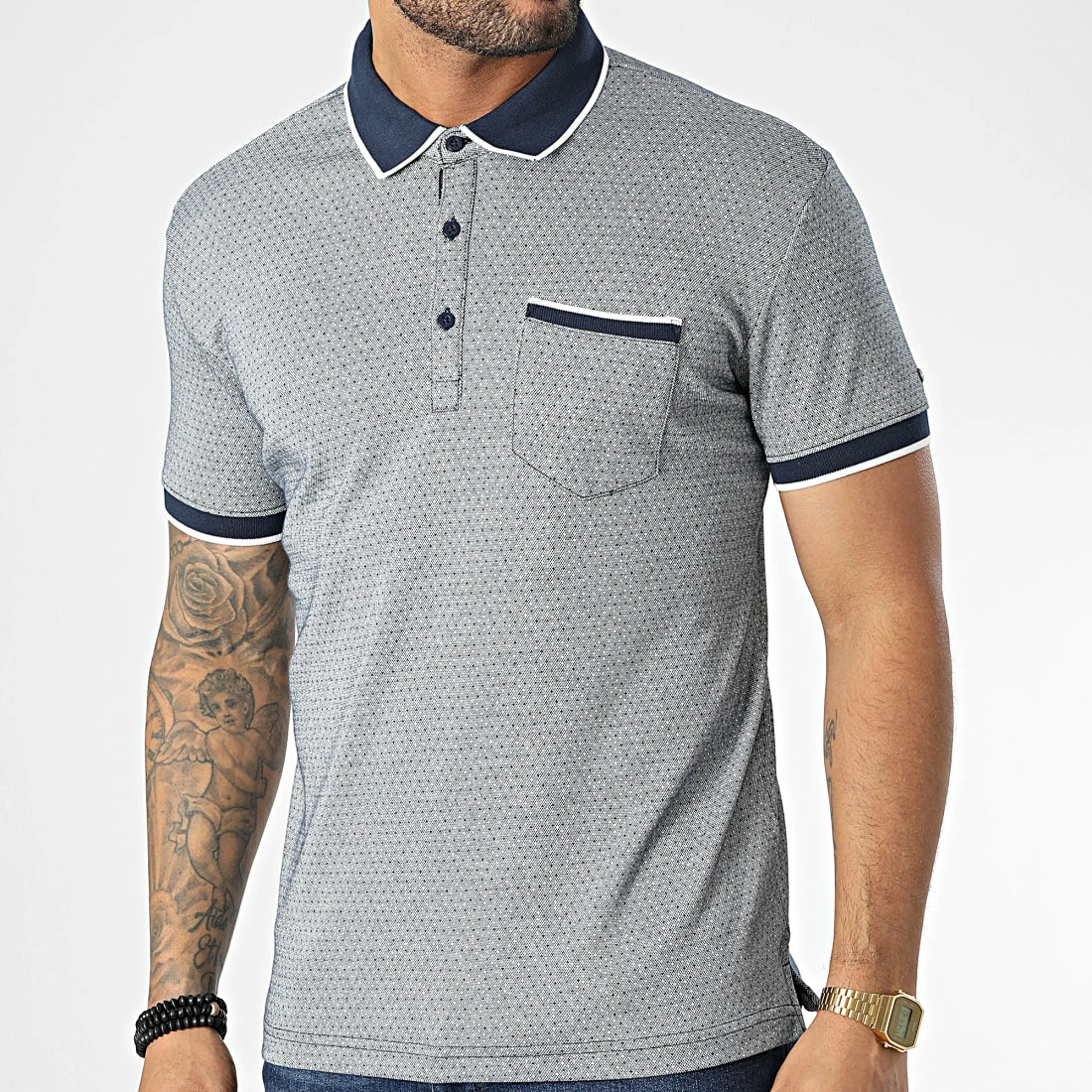 Nouveau 😍 Polo Manches Courtes Pasoa Bleu Marine Chiné de Teddy Smith 🥰 3 Nouveau 😍 Polo Manches Courtes Pasoa Bleu Marine Chiné de Teddy Smith 🥰