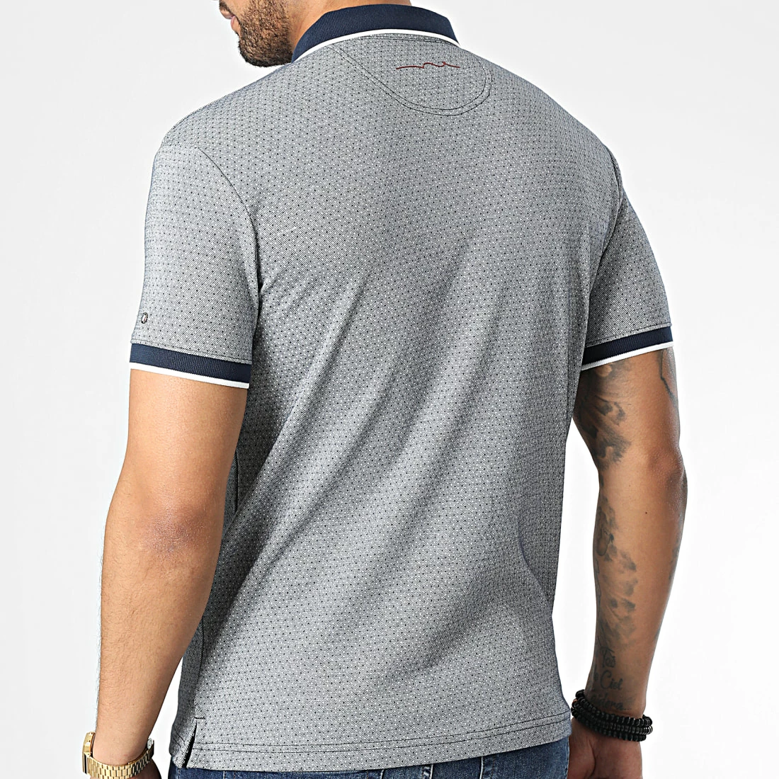 Nouveau 😍 Polo Manches Courtes Pasoa Bleu Marine Chiné de Teddy Smith 🥰 6 Nouveau 😍 Polo Manches Courtes Pasoa Bleu Marine Chiné de Teddy Smith 🥰 – Image 4